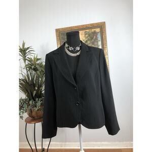Liz Claiborne Suits Women Jacket 16 Clueless Preppy Office Siren Blue 2 Buttons